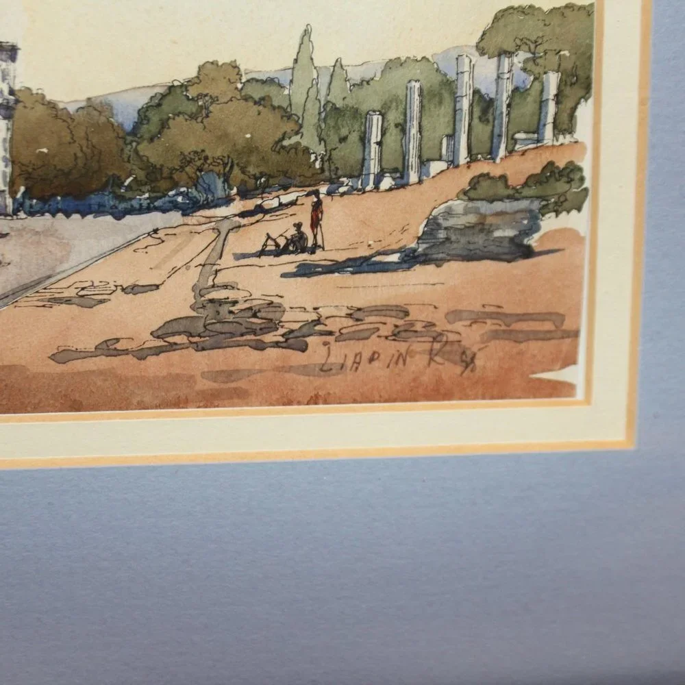 Liapin Roman Watercolor Print of the Colosseum 1995